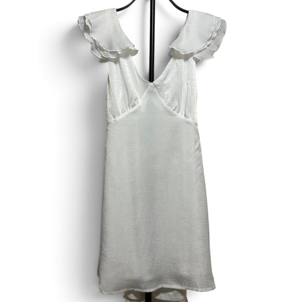 Altar'd State White Ruffle V-Neck Romper Dress Skort